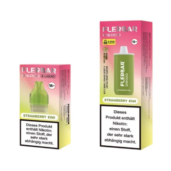 Flerbar - D16000 Strawberry Kiwi - PodBox24