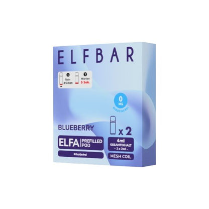 Elf Bar Elfa - (ohne Nikotin) Prefilled Pod Blueberry 0mg - PodBox24