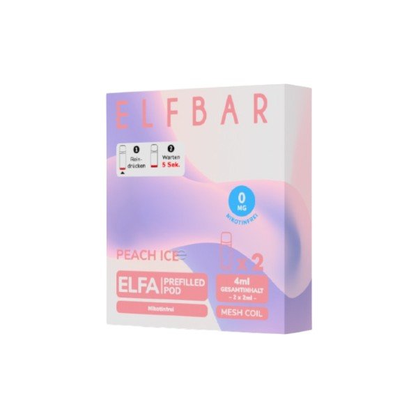 Elf Bar Elfa - (ohne Nikotin) Prefilled Pod Peach Ice 0mg - PodBox24
