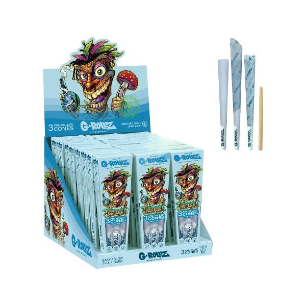 G - Rollz | Cones Collector "Tiki" Blau – 3 King Size Cones (24er Display) - PodBox24