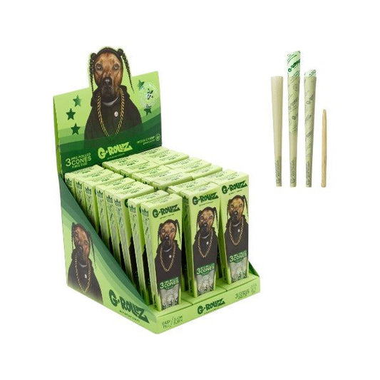G - Rollz | Cones Pets Rock "Rap" Organischer Grüner Hanf – 3 King Size Cones (24er Display) - PodBox24
